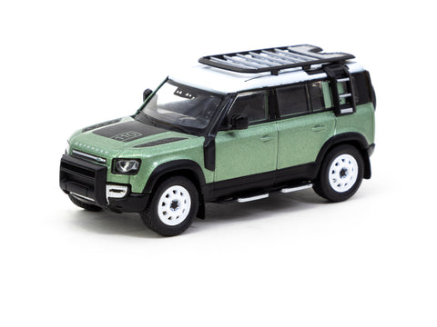 Tarmac Works 1/64 Land Rover Defender 110 Green Metallic - GLOBAL64