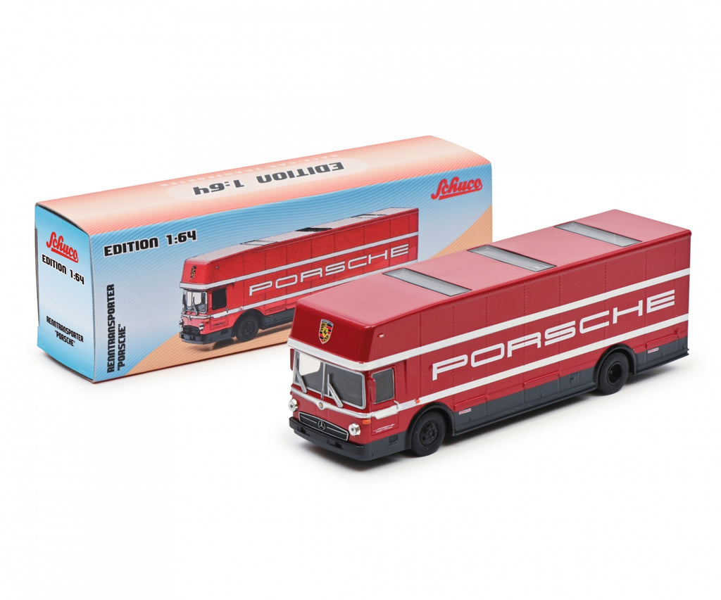 Schuco 1/64 Race Car Transporter - Porsche